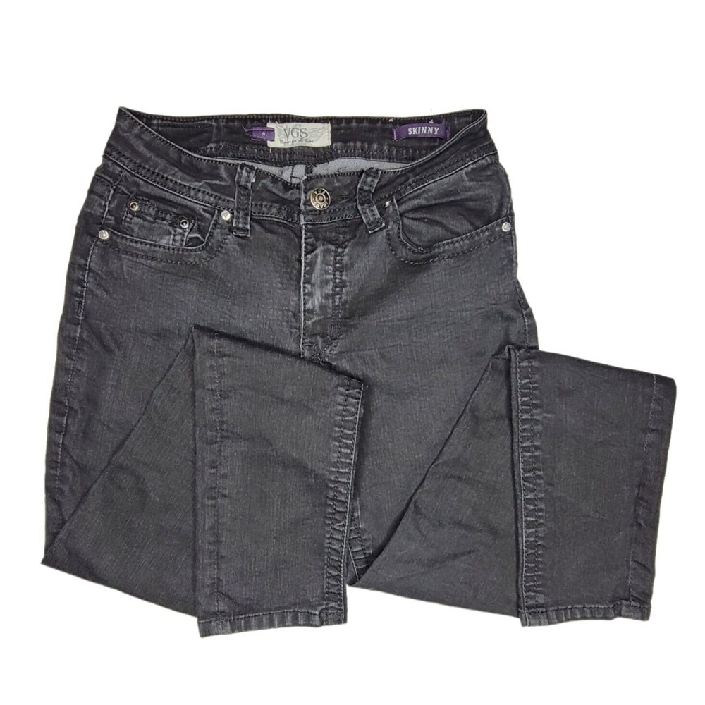 VGS Vigoss Jeans Women Size 4 Denim For All Time Black Flap Pockets